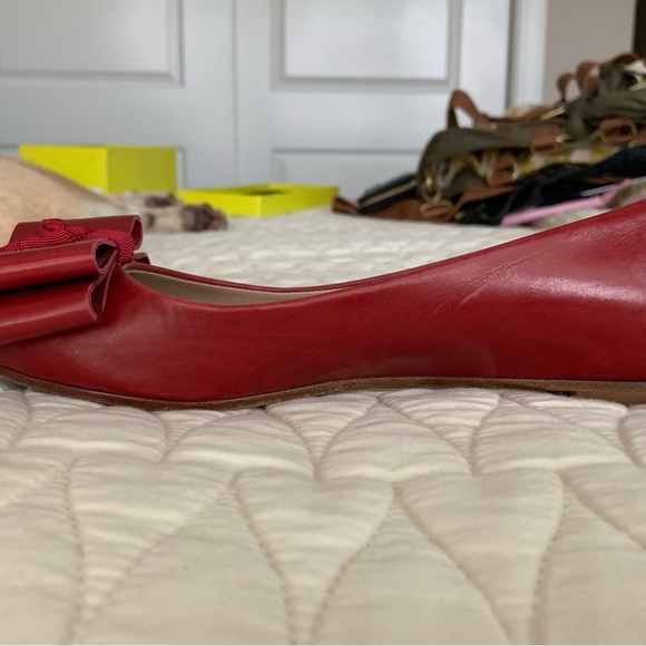 J. Crew Red VIV flats with bow detail - Picture 9 of 12
